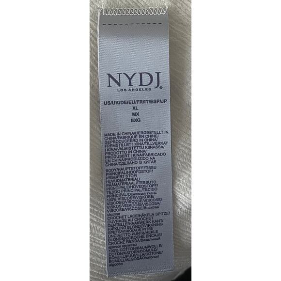 NYDJ LOS ANGELES PULL-ON BLOUSE, WOMENS, XL, LIGHT BEIGE/CREAM, PLUNGING V-NECK - Picture 9 of 9